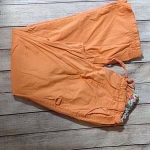 Koi Lindsey Cargo Scrub Pants, Women's Medium Tall, Pale Orange